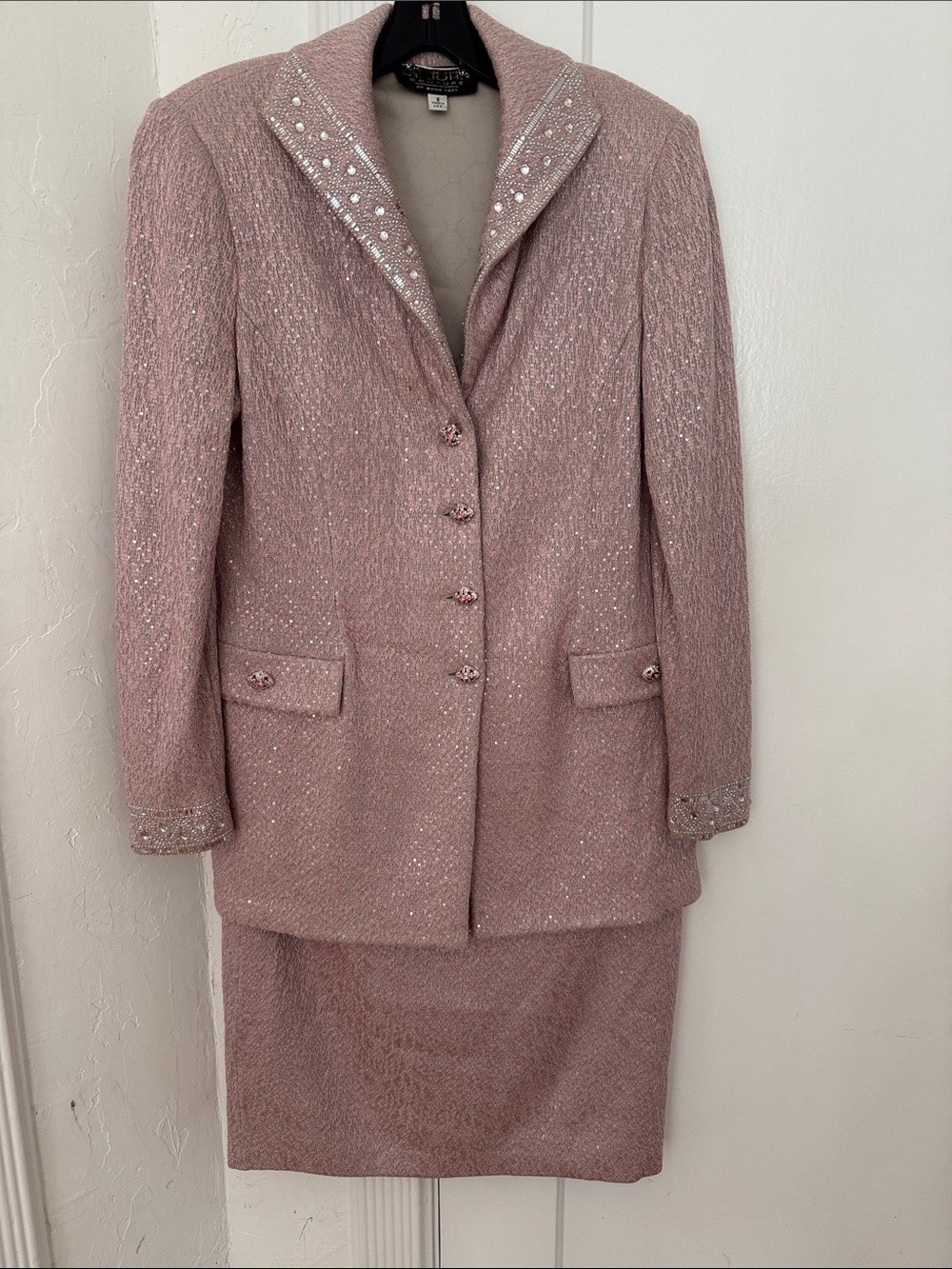 St.John - Couture by Marie Gray blush pink suit - Picture 2 of 14